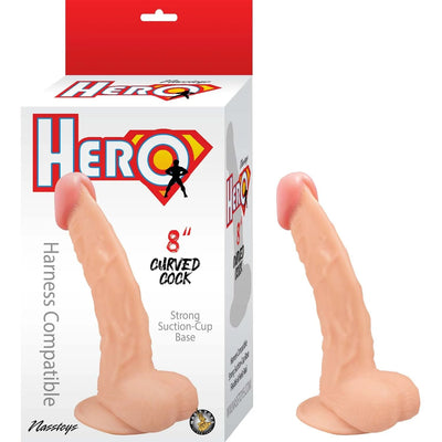 Hero 8" Curved Cock - White